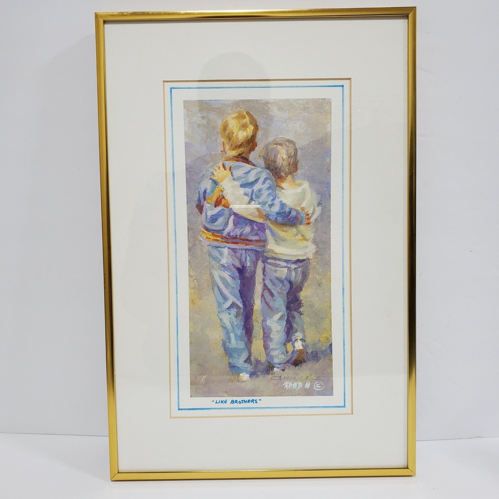 Lucelle Raad Like Brothers Framed Art Print  10x15 Gold Framed